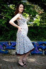 Tango-Wendekleid „Die Verspielte“ weinrot und hellblau