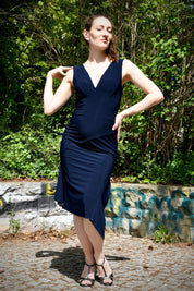 Tango-Wendekleid „Die Verspielte“ gepunktet-navyblau