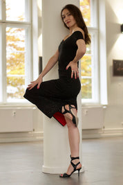 Tango-Wendekleid „Die Charmante“ glitzernd schwarz & rot