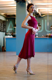 Tango-Wendekleid „Die Unschuldige“ weinrot & glitzernd bordeauxrot