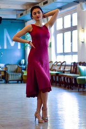 Tango-Wendekleid „Die Unschuldige“ weinrot & glitzernd bordeauxrot