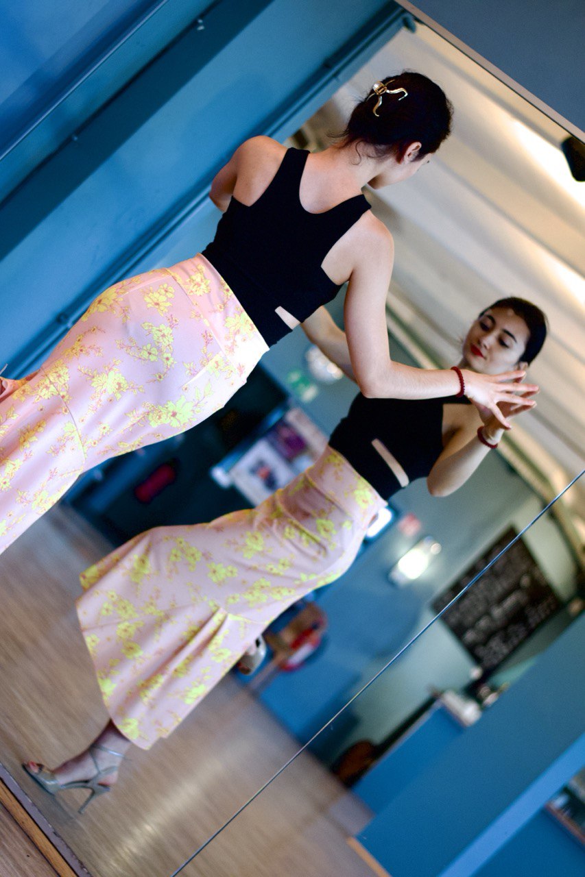 Tango Rock „Die Verspielte“ rosa mit gelbem Aufdruck