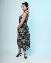 Tango-Wendekleid „Die Unschuldige“ schwarz & schwarz-weißer Druck mit Glitzer
