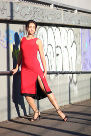 Tango-Wendekleid „Die Unschuldige“ erdbeerrot & schwarz