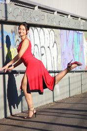 Tango-Wendekleid „Die Unschuldige“ erdbeerrot & schwarz