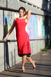 Tango-Wendekleid „Die Unschuldige“ erdbeerrot & schwarz