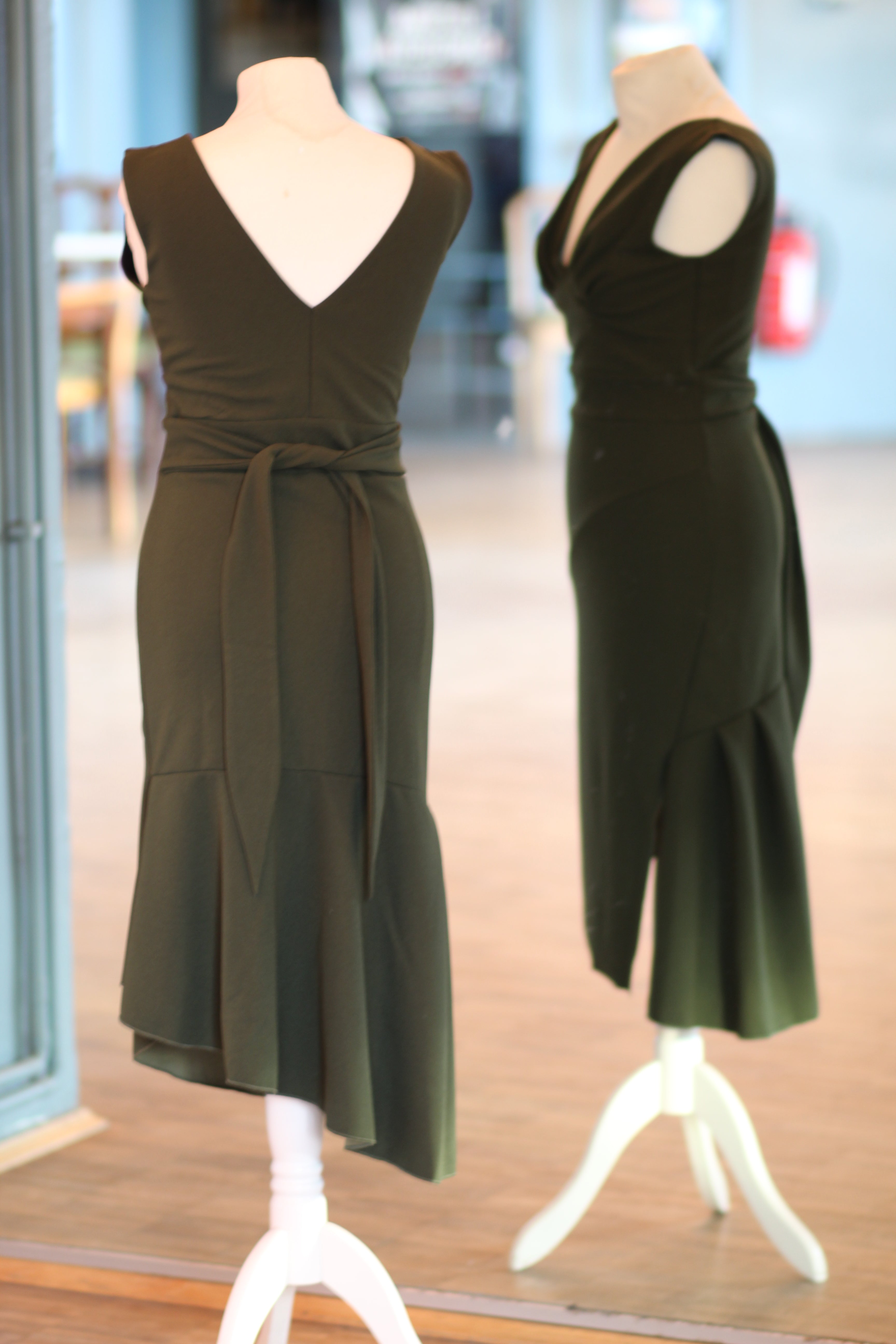 Tango Kleid „Die Verspielte“ olivgrün