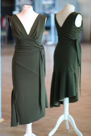 Tango Kleid „Die Verspielte“ olivgrün