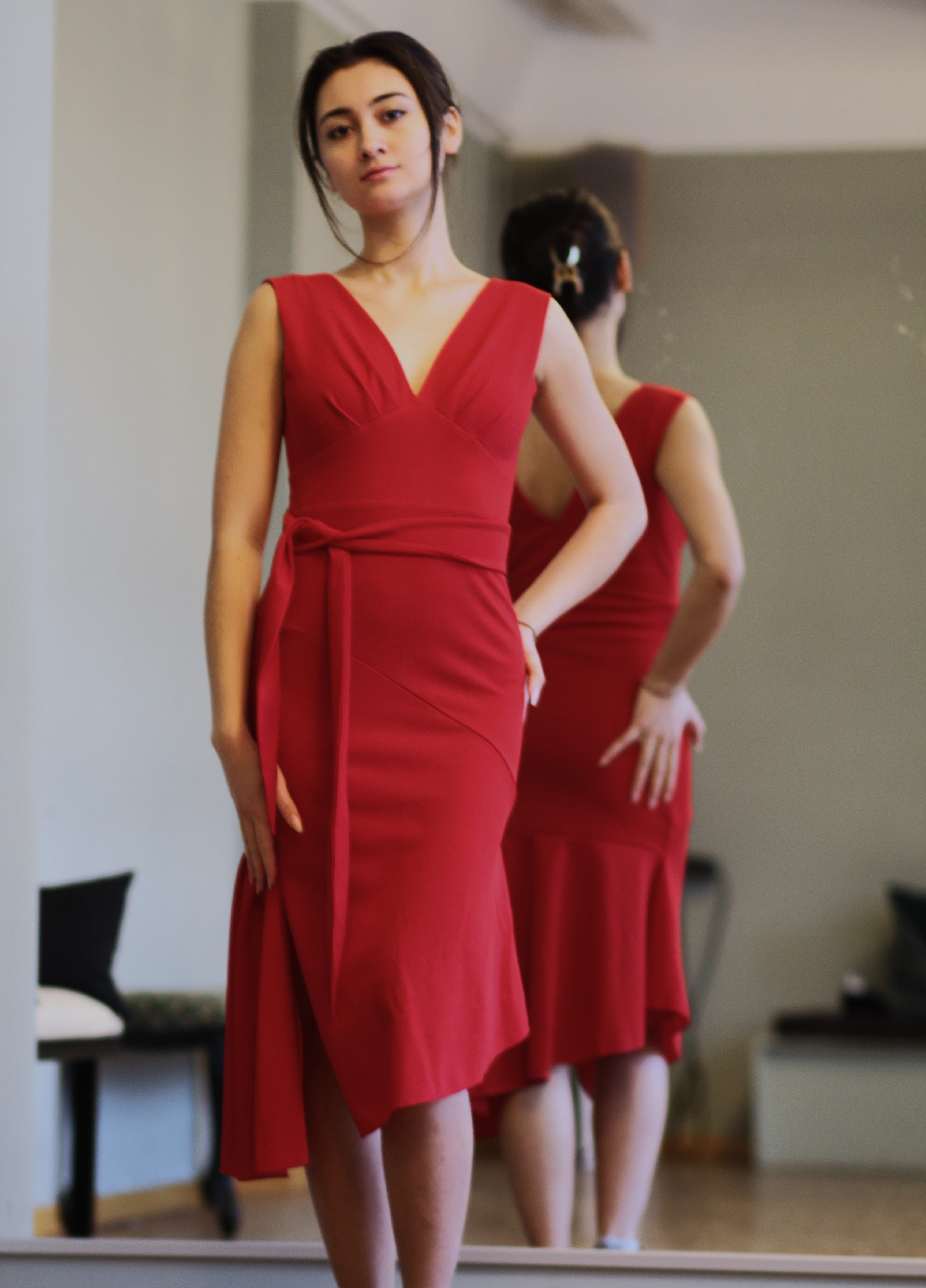 Tango Kleid „Die Verspielte“ chilirot