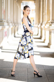 Tango-Wendekleid „Die Romantische“ Denim&Blumen-Geometrie