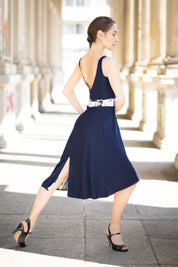 Tango-Wendekleid „Die Romantische“ Denim&Blumen-Geometrie