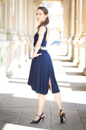 Tango-Wendekleid „Die Romantische“ Denim&Blumen-Geometrie