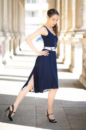 Tango-Wendekleid „Die Romantische“ Denim&Blumen-Geometrie