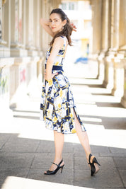 Tango-Wendekleid „Die Romantische“ Denim&Blumen-Geometrie