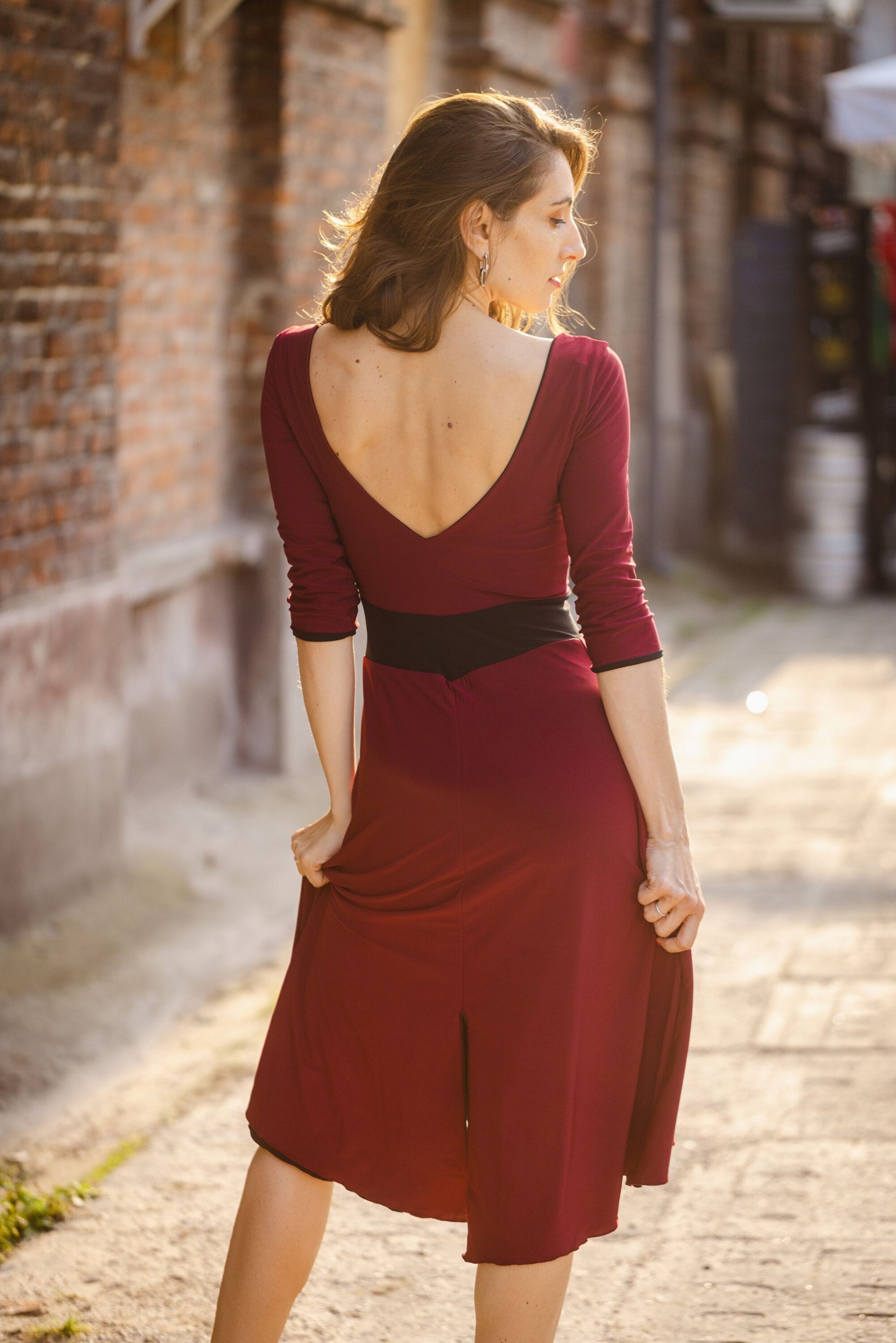 Reversible Tango Dress "The Traditional" black & cherry