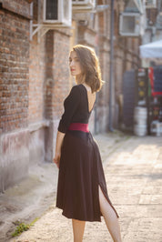 Reversible Tango Dress "The Traditional" black & cherry