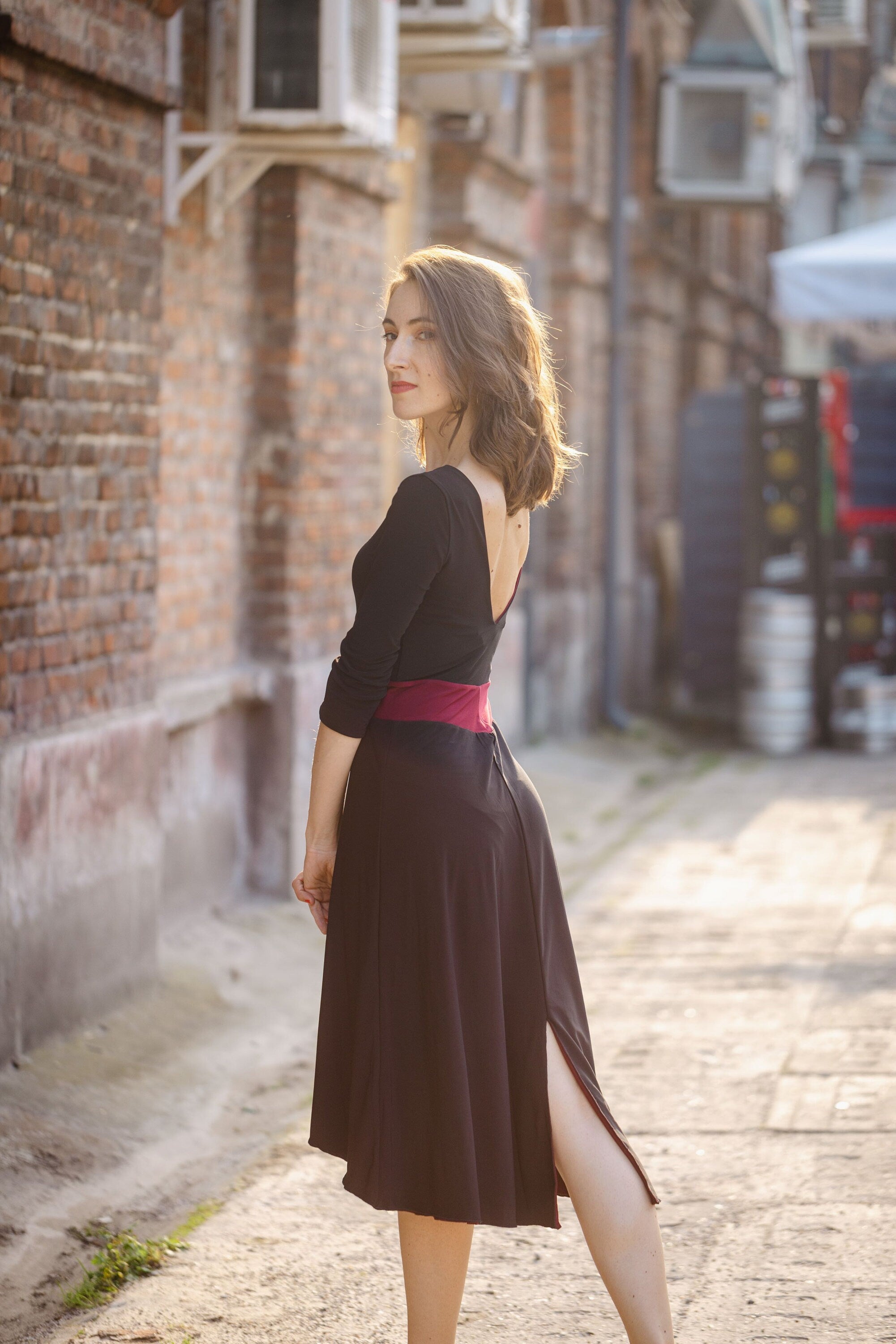 Reversible Tango Dress "The Traditional" black & cherry