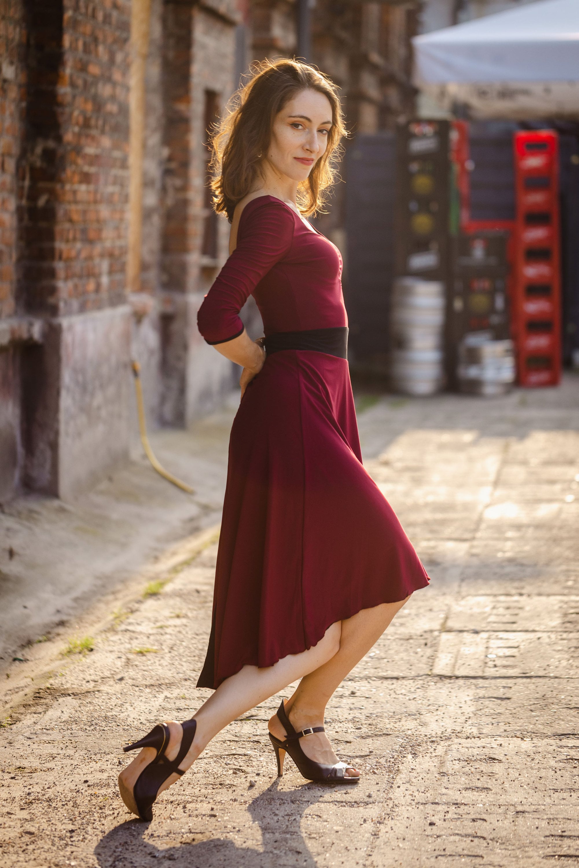 Reversible Tango Dress "The Traditional" black & cherry