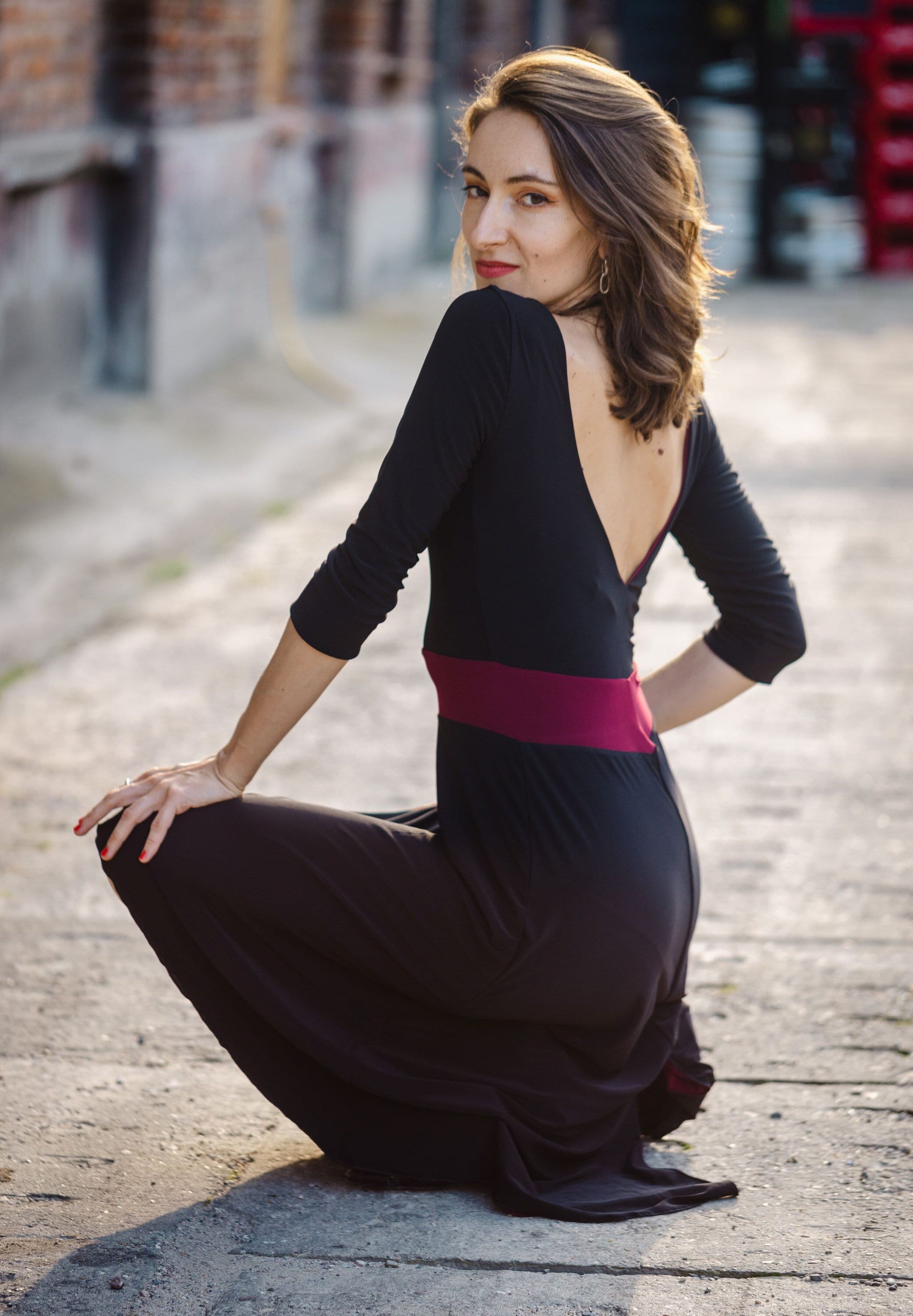 Reversible Tango Dress "The Traditional" black & cherry